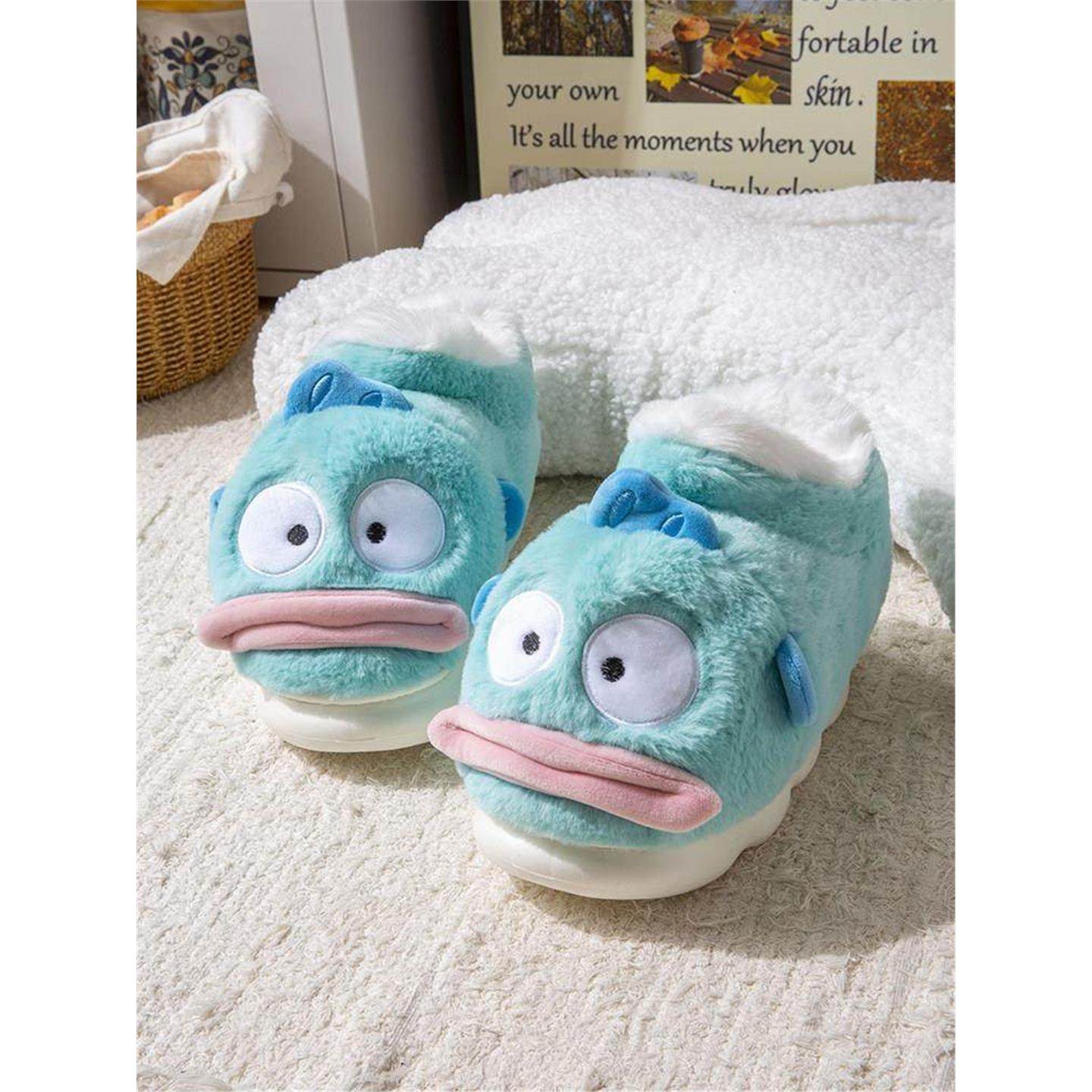 丑鱼棉拖鞋女冬季包跟室内家居防滑情侣可爱毛绒拖鞋冬天棉鞋男士,淘宝优惠券,粉丝福利购,淘宝优惠卷