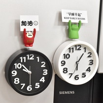 Personality Creative Electronic Alarm Clock Kitchenette Fridge Stick magnetic stickup cute little fresh 3d solid clock magnet