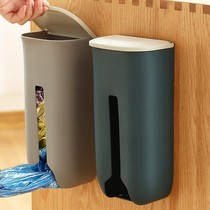 Kitchen garbage bag convenient to contain collection theorist plastic bag containing rack wall-mounted storage finishing case free of punch