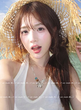 不规则蓝色水晶花朵项链锁骨链女