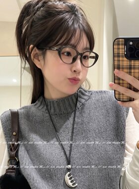 高级感银色小梳子长款项链