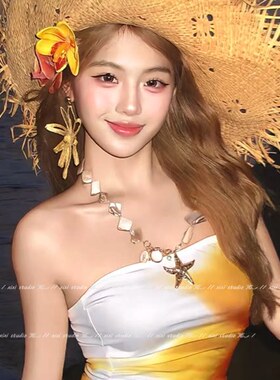 海星贝壳项链Choker锁骨链海岛