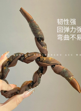复古碎花高颅顶发箍明星同款