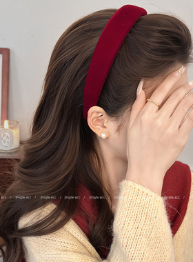 防滑丝绒宽发箍，戴一整天都不掉