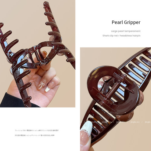 气质发夹女后脑勺大号发量大头发抓夹高级感2026新款鲨鱼夹子头饰 - 图2