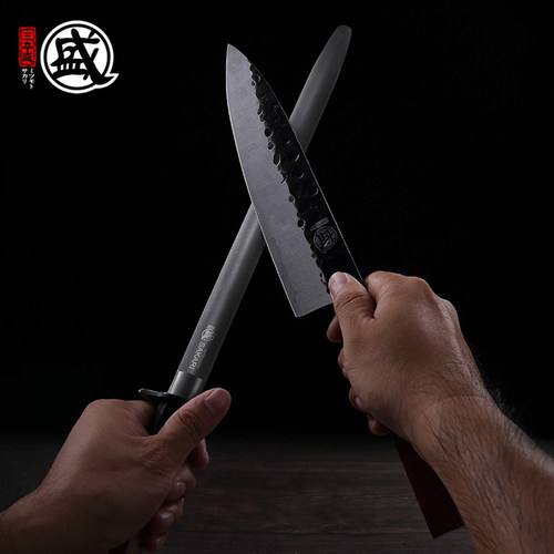 日本三本盛菜刀磨刀棒磨刀棍屠宰专用挡刀棍快速锋利商用磨刀神器 - 图0