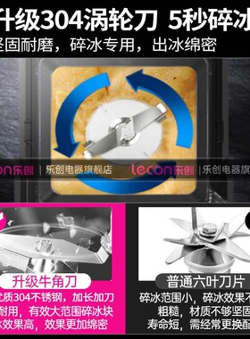 【现货速发】乐创沙冰机带罩隔音
