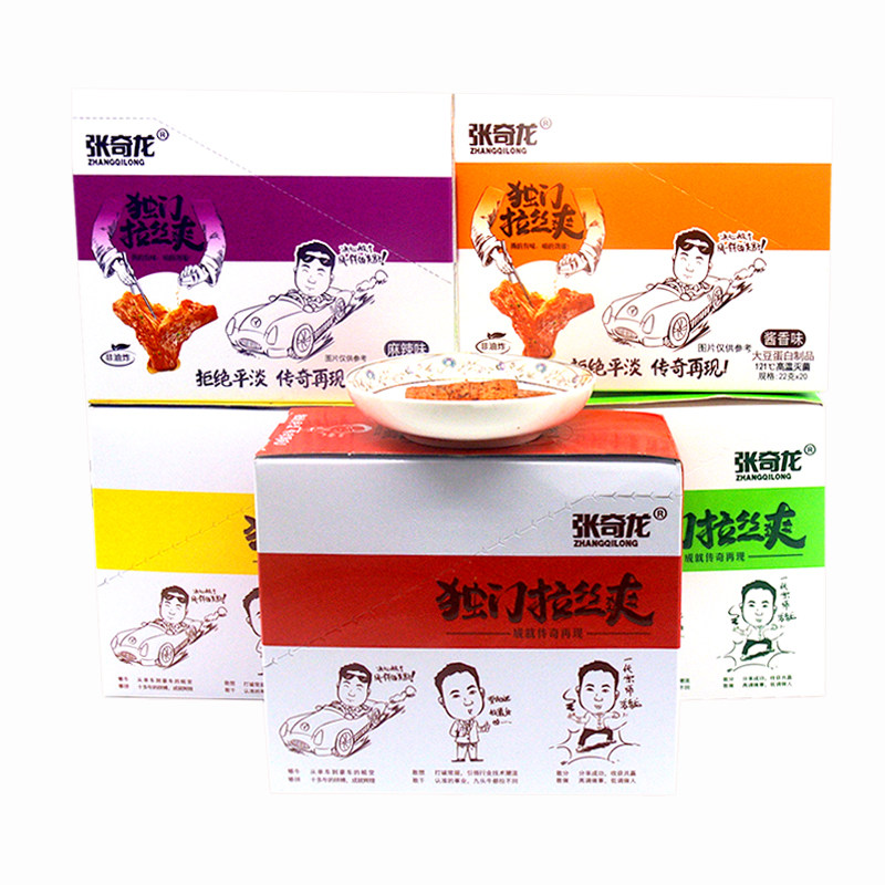 张奇龙独门拉丝爽黑鸭味手撕品辣条 张奇龙素肉