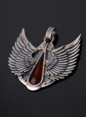 爆款战锤40k周边羽翼吊坠个性潮流翅膀霸气星辰铸造项链男配饰品