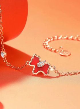 鸿进本命年小红马项链三件套套装高级感简约气质饰品生日礼物送友