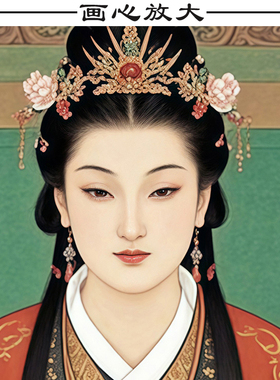 胡家仙胡老太姑画像挂画九尾狐像堂口供奉装饰画胡云花神像卷轴画