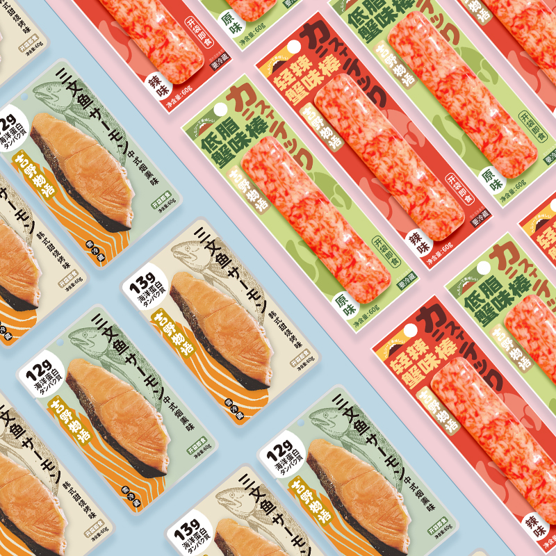 吉野物语三文鱼即食蟹味棒健身轻食代餐海洋蛋白新鲜鲑鱼蟹棒零食 - 图1