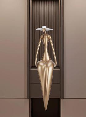 艺术人物雕塑摆件客厅装饰品创意玄关酒店大堂人行抽象高级感摆件