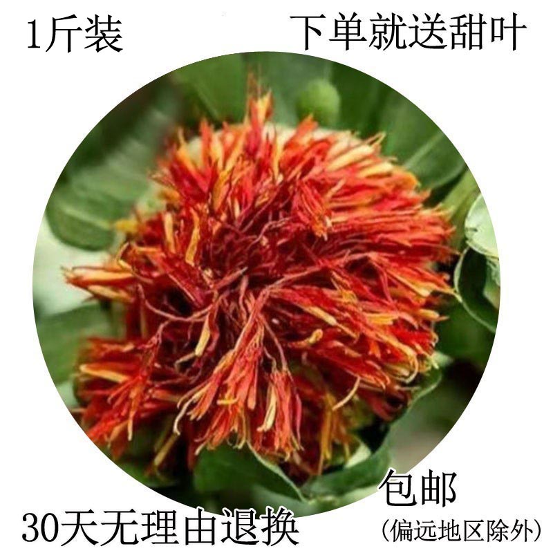 西藏野生藏红花正品红花果泡水特级网红花茶红花头茶整朵500克 - 图0