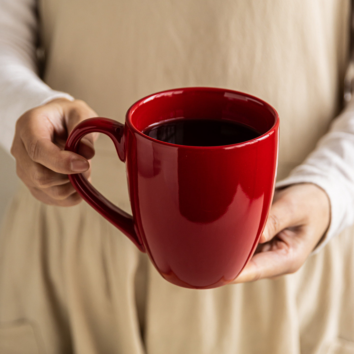 YE HOME 红色陶瓷杯马克杯大容量杯子家居喝水杯咖啡杯牛奶杯茶杯,淘宝优惠券,粉丝福利购,淘宝优惠卷
