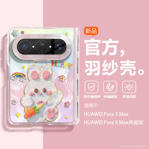 【中轴羽纱】新款适用华为Puraxmax手机壳可爱百搭puraxmax典藏版全包镜头保护外套px2硅胶HUAWE超薄夏散热女 - 图2