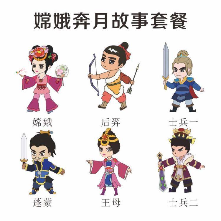 皮影戏手工diy幼儿园涂色表演道具幕布架创意卡通人偶嫦娥奔月,淘宝优惠券,粉丝福利购,淘宝优惠卷