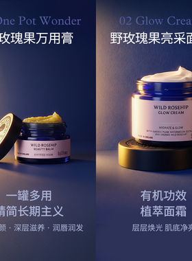 【圣诞限定】英国NYR野玫瑰果焕亮礼盒亮采面霜50ml+万用膏15g