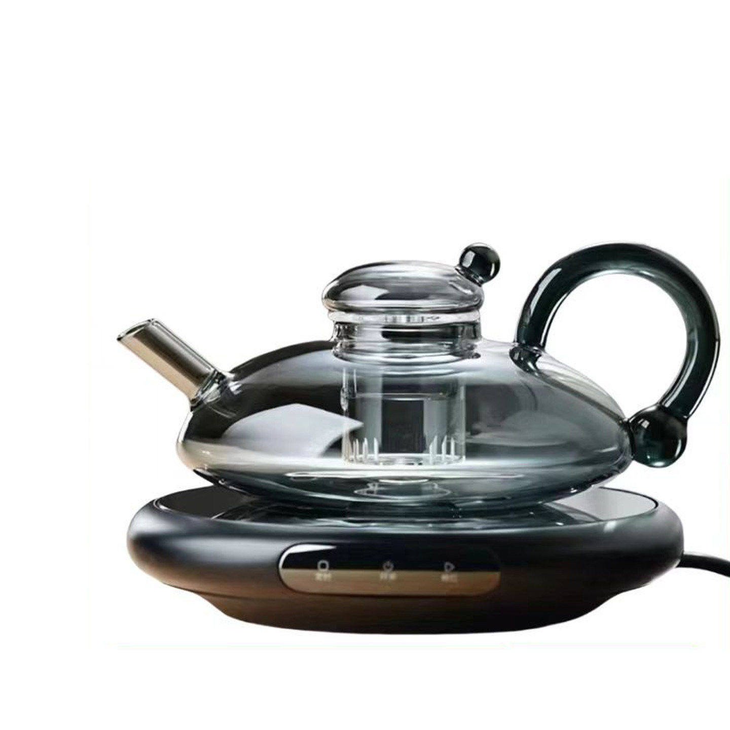 Gold inlaid jade iron fox tea set glass rat tail pot set high temperature resistant household big belly teapot electric ceramic stove for tea making a1