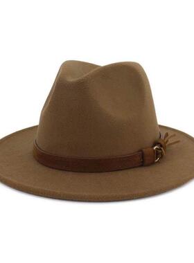 Unisex Wide Brim Felt Hats Men Women Panama Trilby Hat爵士帽