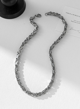 简约狂飙强哥同款个性男士项链手工编织古巴四方链平安纹霸气男潮