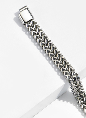 欧美潮流嘻哈朋克简约钛钢手链 ins风美观百搭不掉色手链