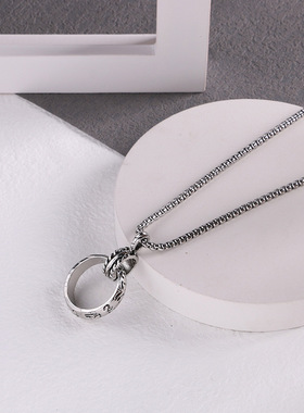 欧美魔戒指环吊坠男士嘻哈潮人时尚项链学生影视周边项饰挂坠礼物