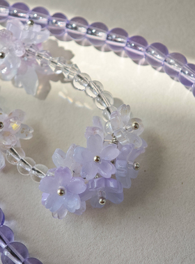 原创小众紫色琉璃防丢手机链挂绳