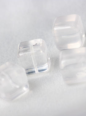 天然紫黄白绿粉水晶方糖方块配件百搭串手工diy手链编绳散珠水晶