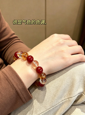 谢礼人造水晶多宝手链女ins小众设计仿白水晶黄塔晶高级感手串女
