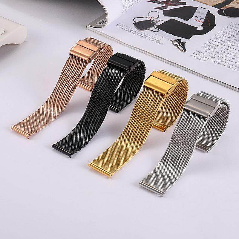 适用华为三星dw06线双保扣不锈钢表带快拆生耳手表带现货批发