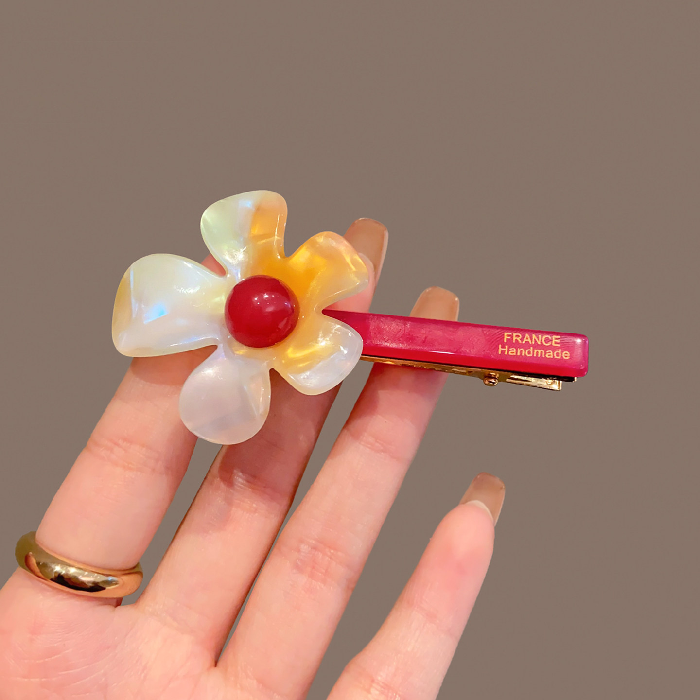 高级感彩色醋酸花朵发夹2026新款侧边夹前额刘海夹子头饰碎发卡,淘宝优惠券,粉丝福利购,淘宝优惠卷