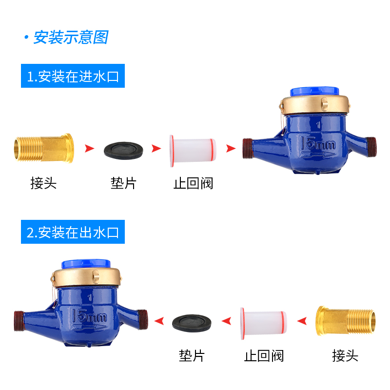 4分6分水表塑料止回阀6分止逆阀单向阀家用机械式阀防空转防倒流