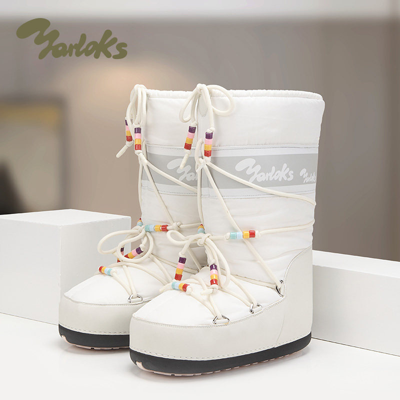 Yarloks/雅乐士毛绒雪地靴女冬季防滑高筒户外雪地棉靴 252185A,淘宝优惠券,粉丝福利购,淘宝优惠卷