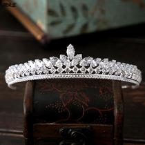 Noble luxury 2021 Korean-style bridal crown headwear AAA zircons Crown Princess Crown Birthday Wedding Photography Accessories