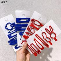 2022 new Klein blue hair clip women BB clip 6 pieces with edge clip Cracked Hair and Hairpin Hair Accessories Stock Source Wholesale