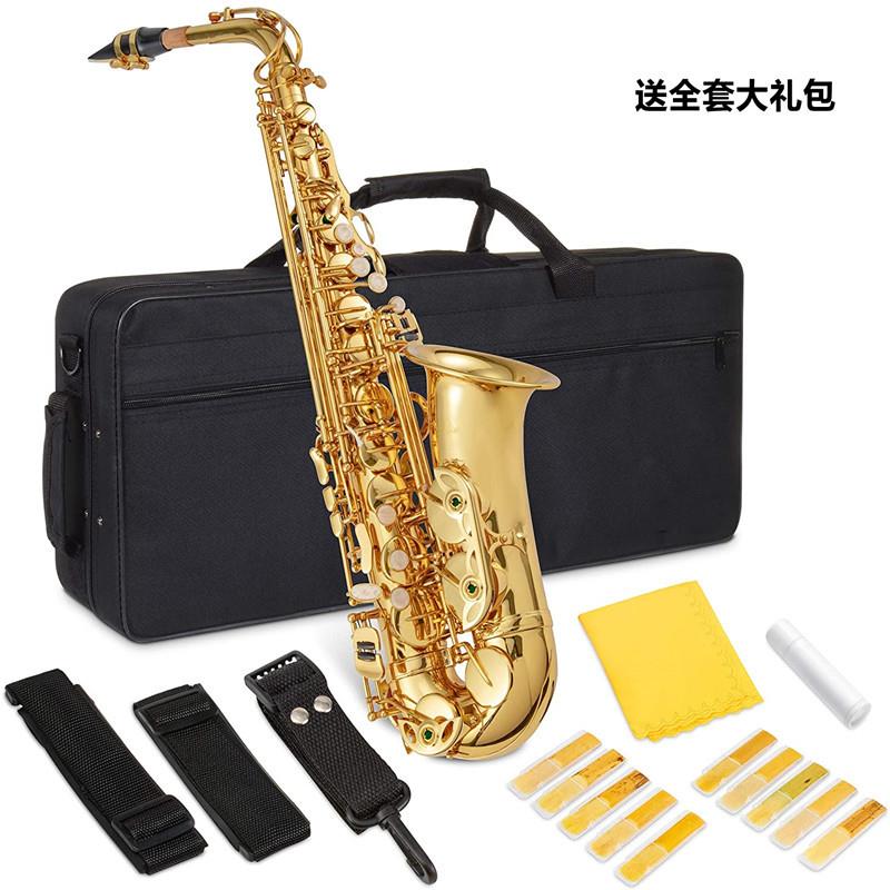 热销 电泳金降E调中音萨克斯配件齐全 Alto saxophone 可定制 - 图0