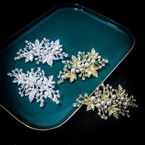 New Pearl Side Clip Han Style Hair Clip Clothing Handmade Leaf Upscale Wholesale Bride Hair Clip Hair Clip Accessories Accessories