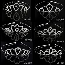 New Children Crown Headwear Accessories Water Drill Hair Stirrup Cute Princess Birthday Crown Children Performance Hair Dressing Hair Stirrup