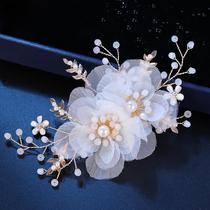 Bridal Head Floral Hair Clip Accessories Crystal Pearls Minimalist Flowers Wedding Wedding Side Clips Hair Accessories for womens manufacturers