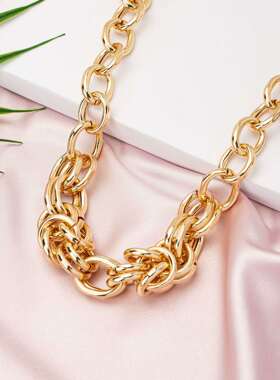 欧美潮流饰品金属粗项链锁骨