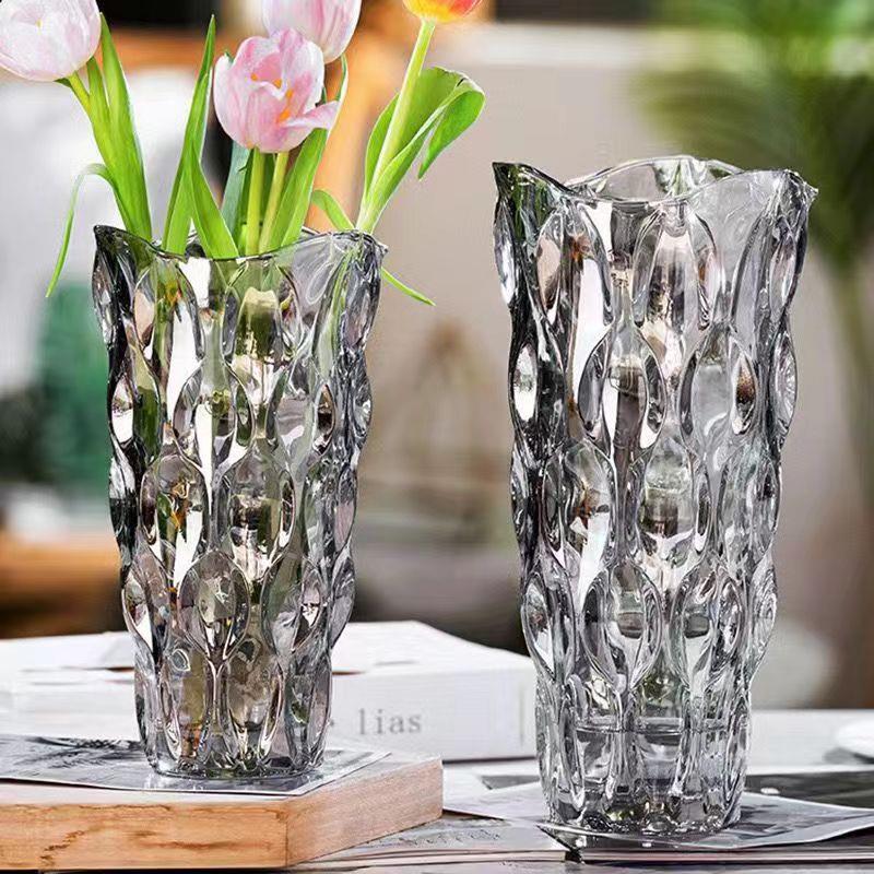 欧式复古工艺品玻璃花瓶轻奢波西米亚花瓶家居装饰摆件插花器
