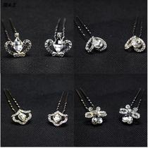 Manufacturer direct sales water drill wearing hair bar bridal disc hair ornaments u type hairpin headwear hair accessories hair accessories