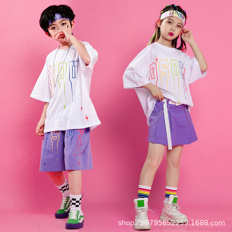 街舞儿童潮服小学生啦啦队演出服幼儿园运动会服装六一嘻哈表演服