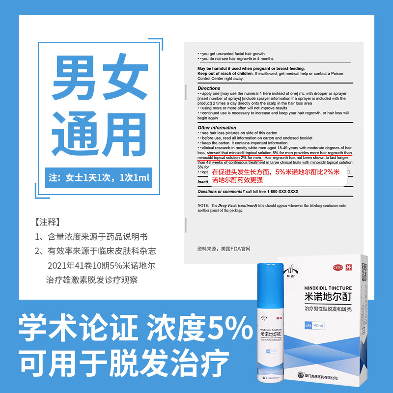 发迹米诺地尔酊斑秃喷剂 发迹白发脱发