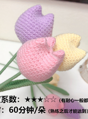 胖嘟郁金香手工毛线花材料包