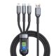 New 100w one-to-three fast charging data cable car three-in-one with light super flash charging suitable for Apple iPhone Huawei Honor Type-C Android vivo universal charger multi-head