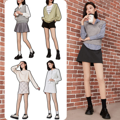 双层光腿神器女秋冬季打底裤加绒加厚丝袜自然裸感春秋肉色连裤袜 - 图1