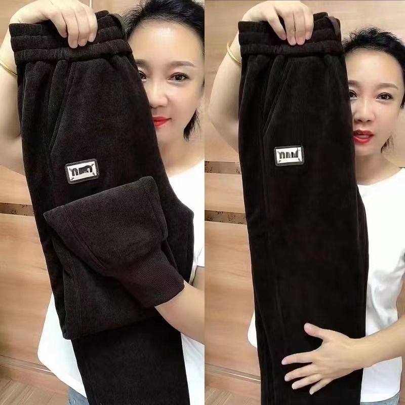 冬季秋冬新款加绒加厚休闲裤高腰卫裤妈妈宽松大码保暖束脚哈伦裤,淘宝优惠券,粉丝福利购,淘宝优惠卷