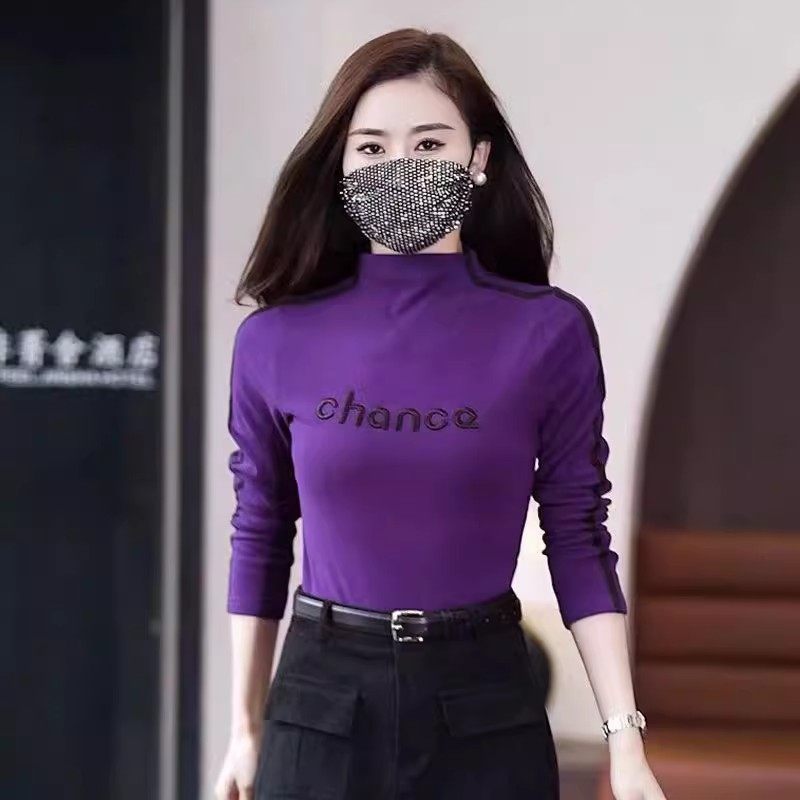 半高领德绒外穿保暖加绒打底衫女2023年秋冬内搭长袖T恤大码上衣,淘宝优惠券,粉丝福利购,淘宝优惠卷